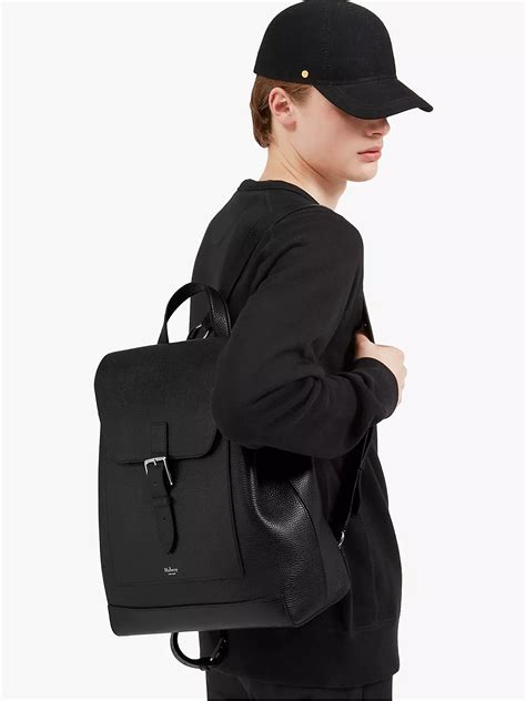 MULBERRY Classic Grain Calfskin Chiltern Backpack Black .